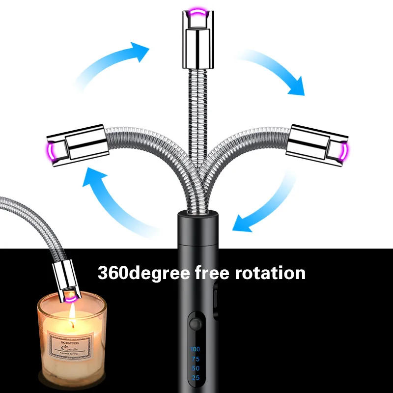 Type-C USB Rechargeable Electronic Candle Lighter Windproof Arc Battery Replaceable Power display for BBQ Outdoor Indoor | Дом и сад