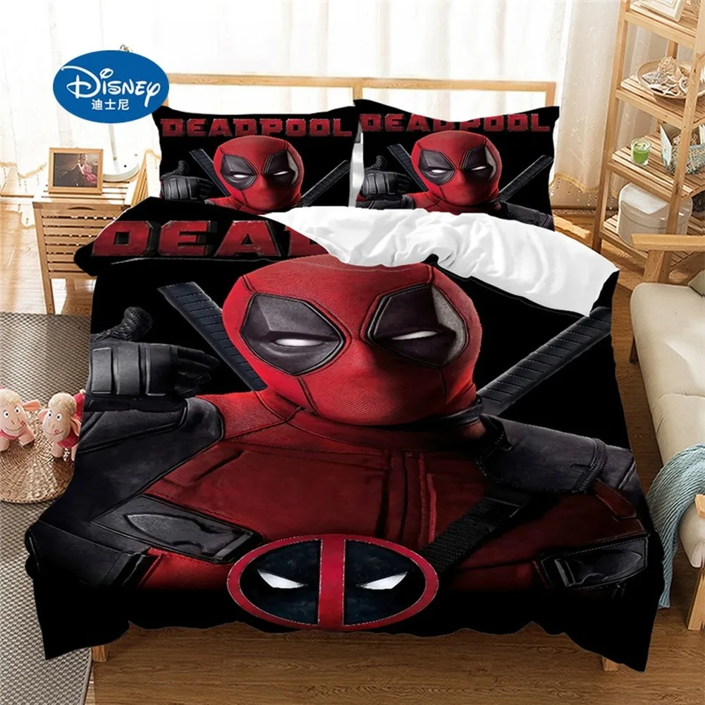 

Комплект постельного белья Disney Deadpool, пододеяльник, наволочка, домашний текстиль, подарок для взрослых и детей, подушка Queen Комплект постельн...