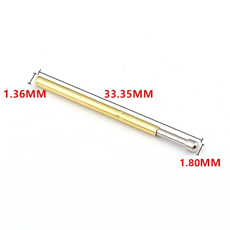 100 шт. P100-D2 Фосфорная бронза никелированный пружинный Пробник с круглой головкой