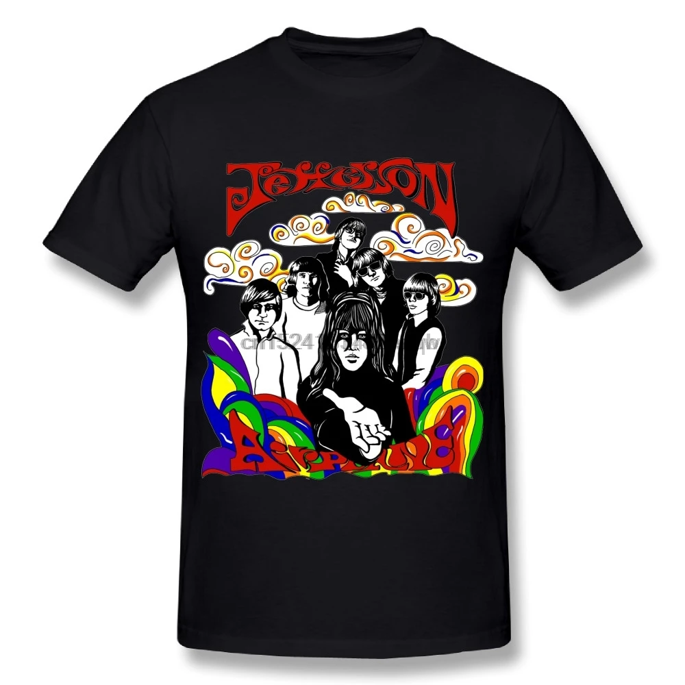 Красочная футболка с принтом Рок Jefferson Airplane летняя качественная для любителей