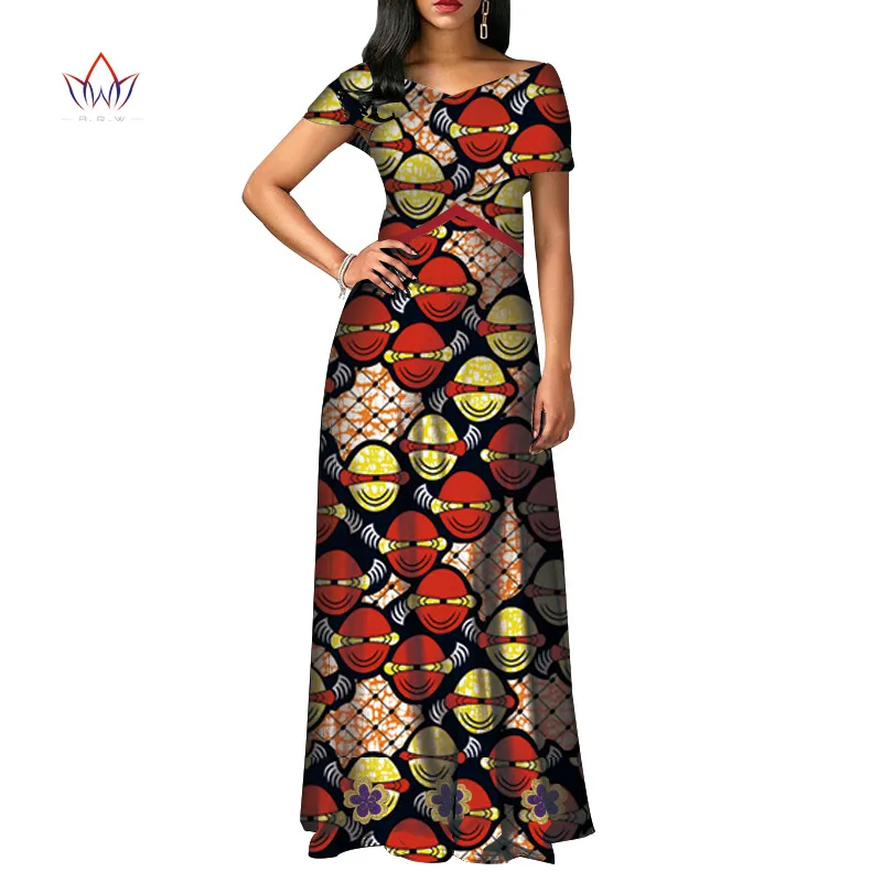 fashion African Dresses for Women Dashiki short sleeve Africa clothing Plus Size Patchwork Party Dresses for Women WY3924