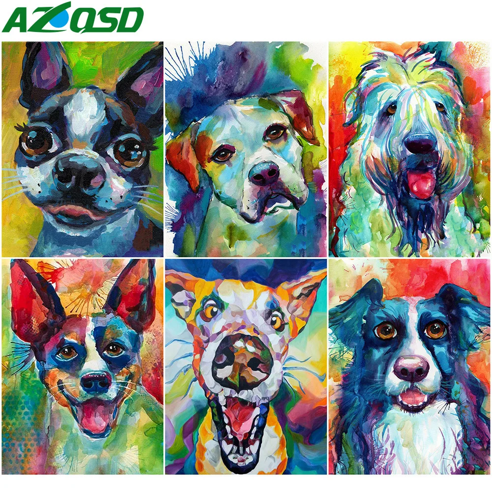 

AZQSD 5D DIY Алмазная картина Собака Картина Стразы Ремесленная поделка, алмазная вышивка Lanscape мозаика полные комплекты, украшение для дома