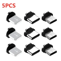 5pcs1pcs mobile phone replacement parts easy operate durable converter 360 degree rotation magnetic tips charging cable adapter