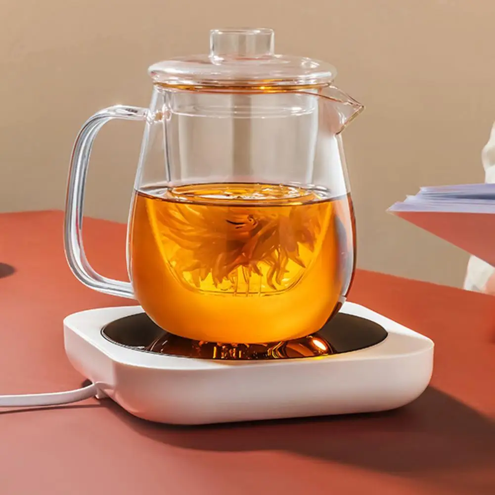 

Mug Warmer Good Thermal Conductivity Three Gear Temperature Plastic Intelligent Touch Operation Heating Coaster Pad for Home