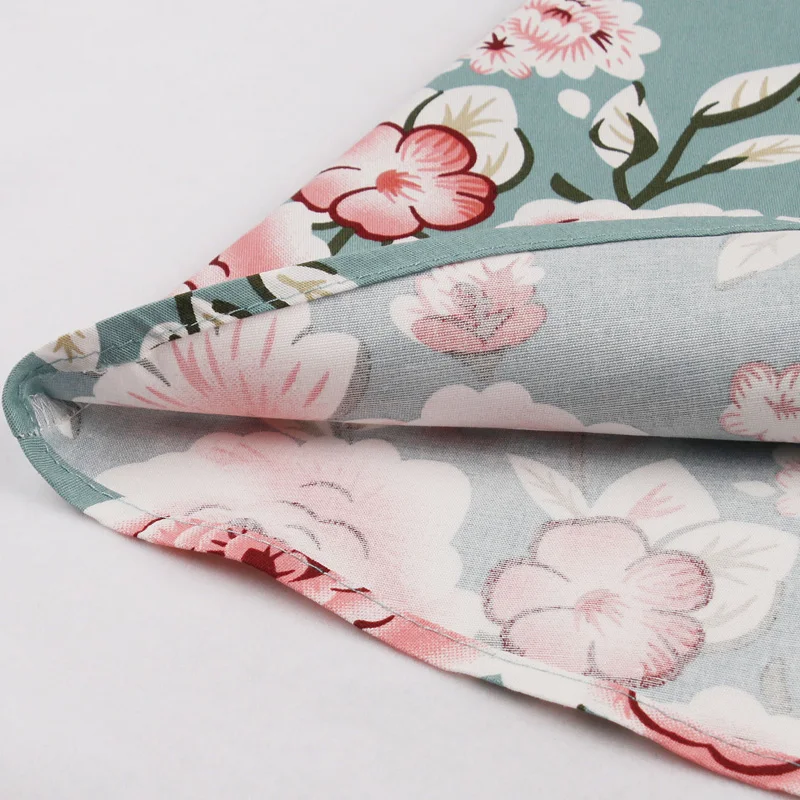 

Fashion 2021 Neckline Ruffle Sleeve Vinatge Floral Pleated Dresses Women Cotton Fit and Flare Pinup Elegant Party Summer Dress