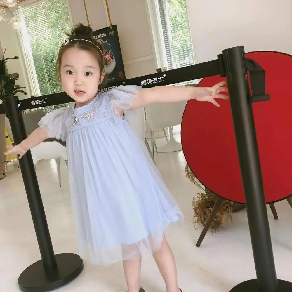 Летнее платье для девочки младшего возраста детское вечернее свадебное короткий