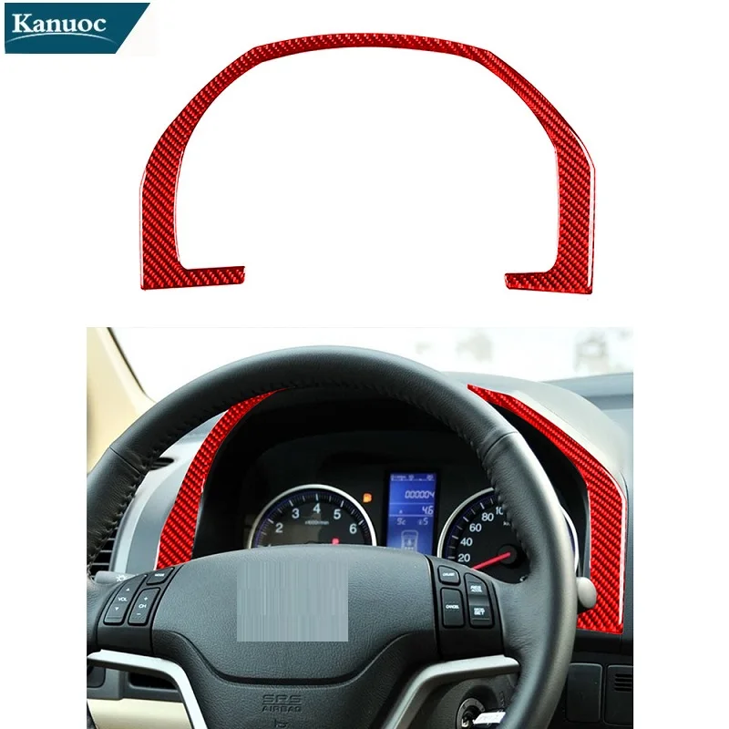 

Car Accessories Interior Decoration Carbon Fiber Red Stickers Large Dashboard Frame For Honda CR-V CRV 2007-2011