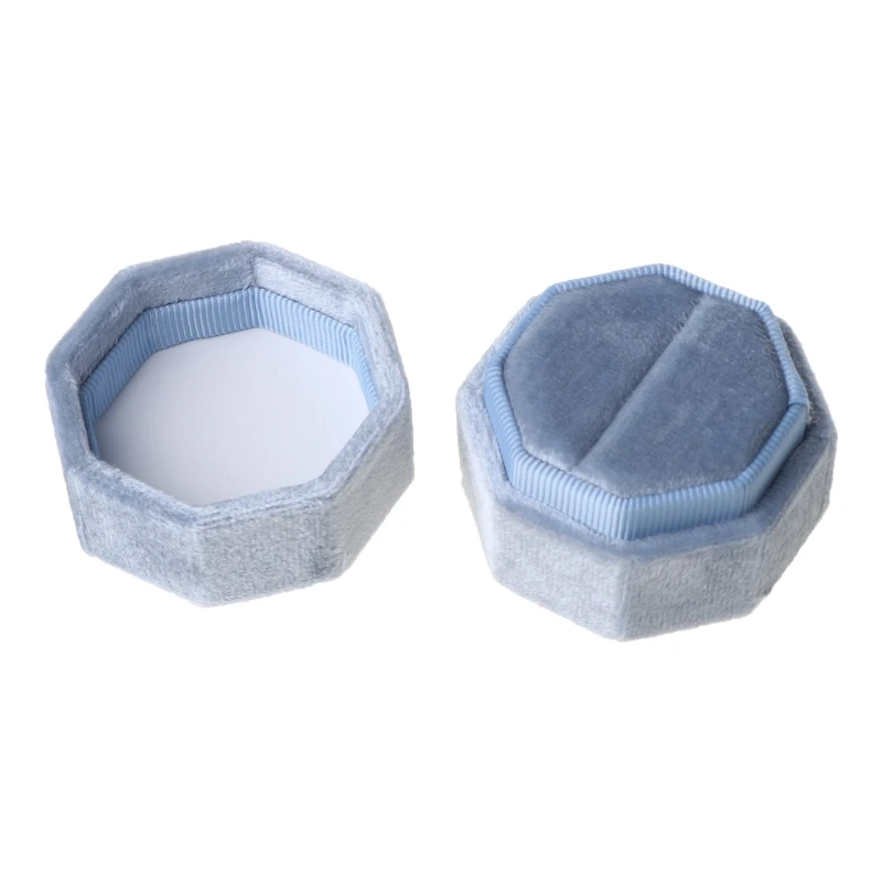 Античная восьмиугольная бархатная шкатулка для колец держатель дисплея со