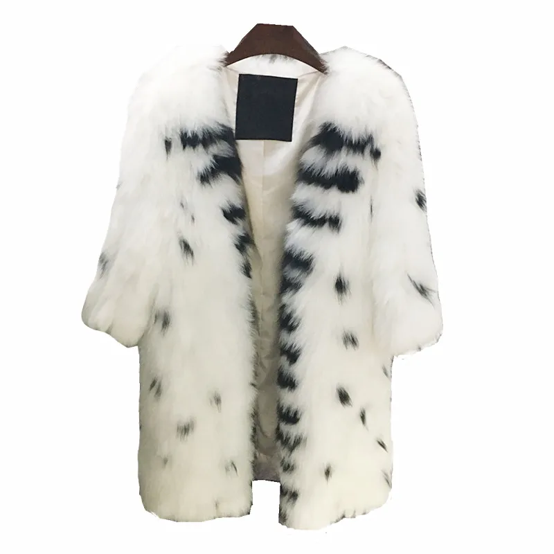 

Harppihop fox fur overcoat extra longer 100cm length full sleeve natural fox fur coat C1008