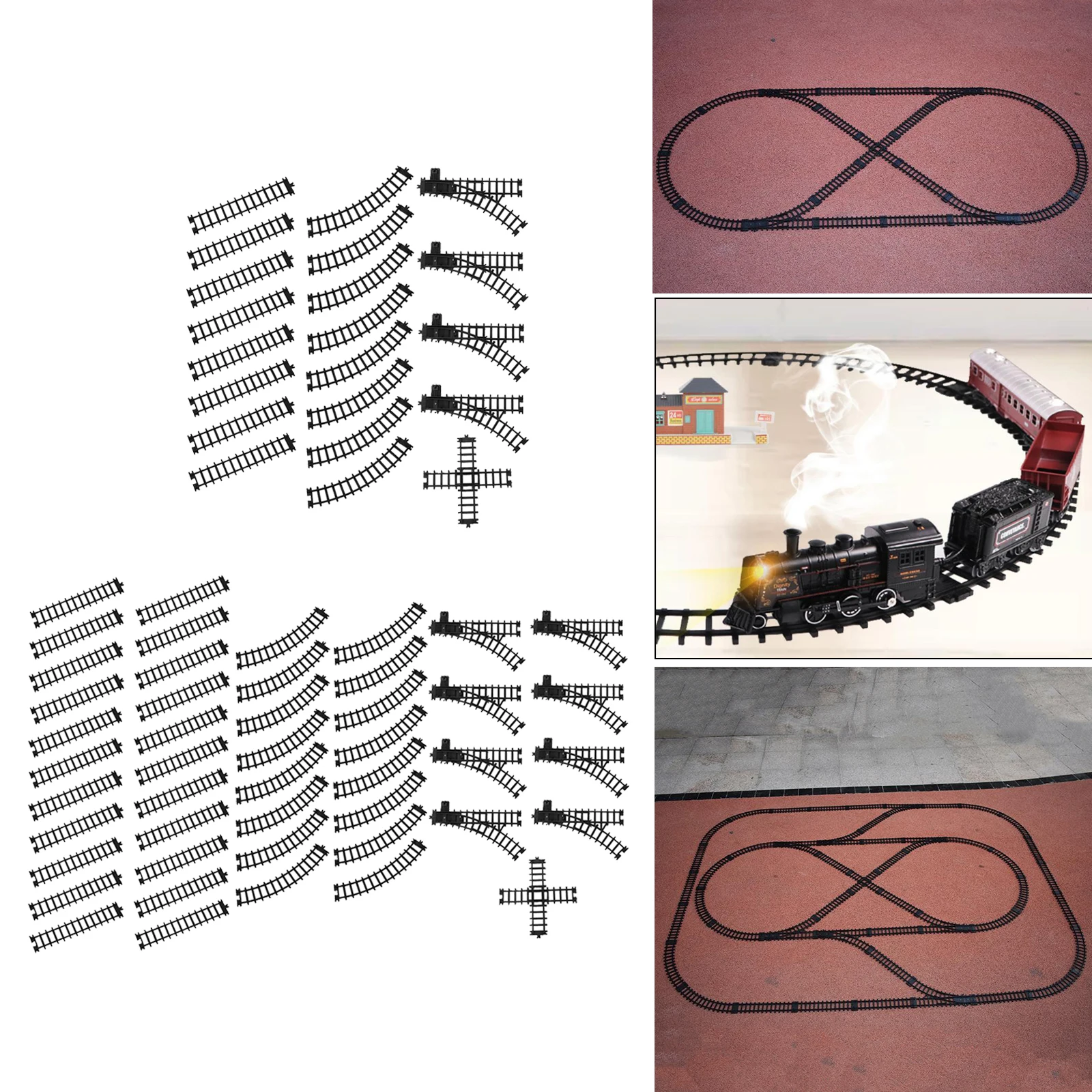 

ABS Plastic Train Track Set Educational Blocks Toys DIY Train Track Accessories for Kids Children