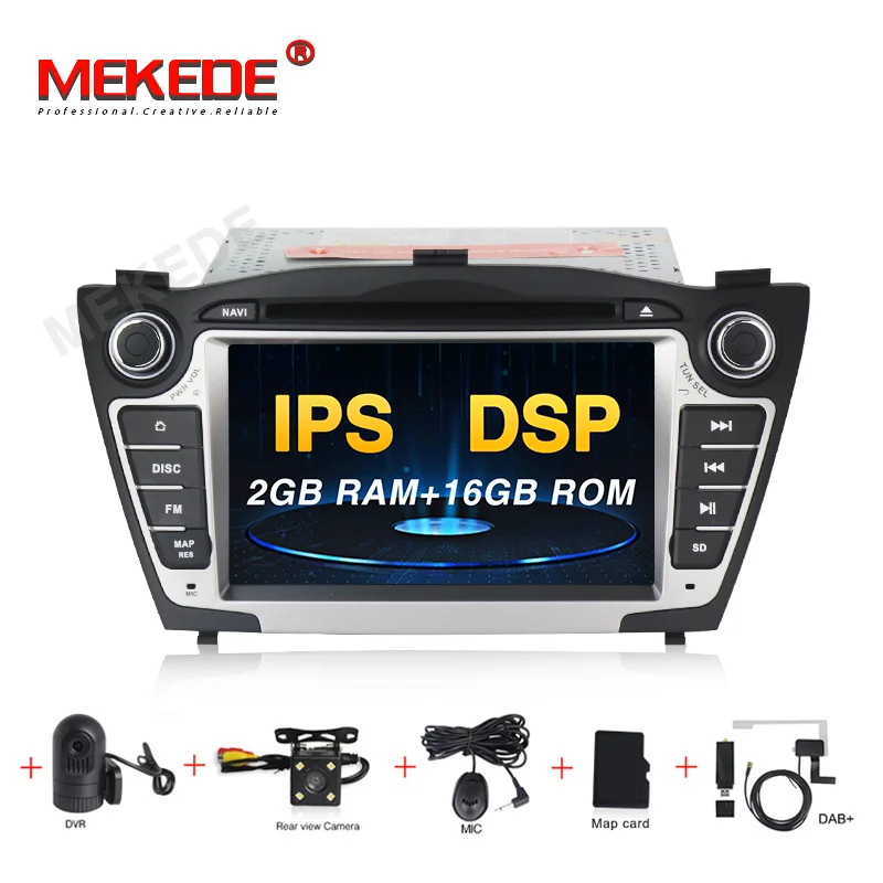 MEKEDE PX5 4+ 64G 1024x600 Android 9,0 автомобильный dvd-плеер мультимедиа для hyundai ix35 Tucson gps плеер навигация Радио Автомобильная компьютер - Color: DVD CAMERA DVR DAB