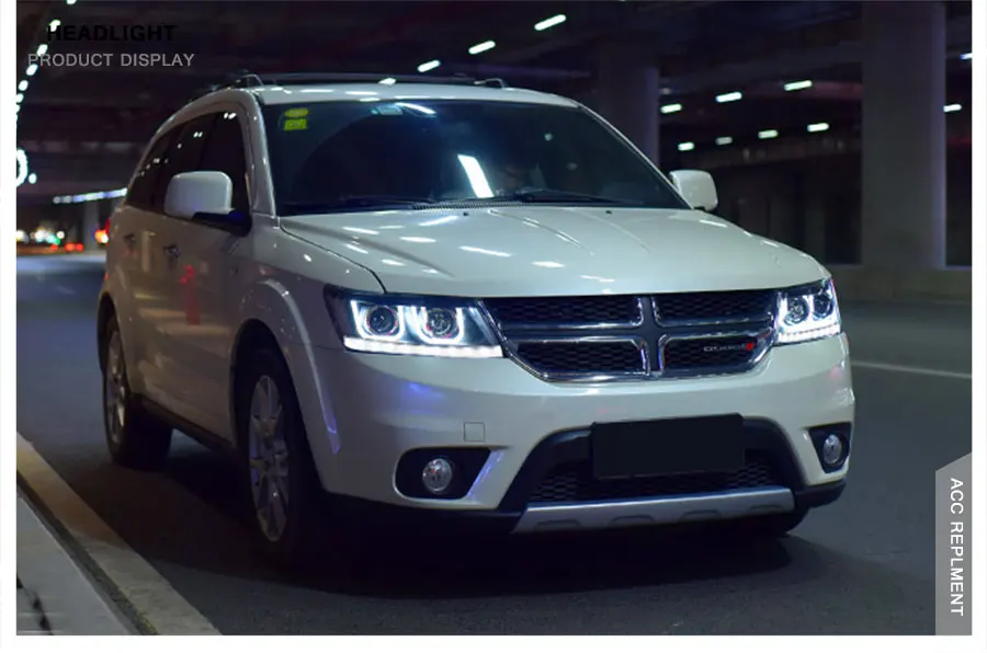 2 шт. светодиодный фары для Dodge путешествие 2009- светодиодный Автомобильные фары ангельские глазки комплект ксеноновых фар, Высокопрочная конструкция протовотуманная подсветка Габаритные огни