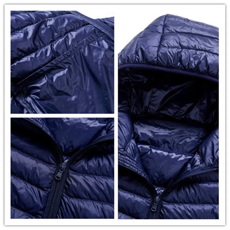 

Windproof Parkas 2021 Autumn Winter Lightweight Down Jacket Men Casual Slim Hooded Ultra-thin Warm Coat White Duck Down Jackets