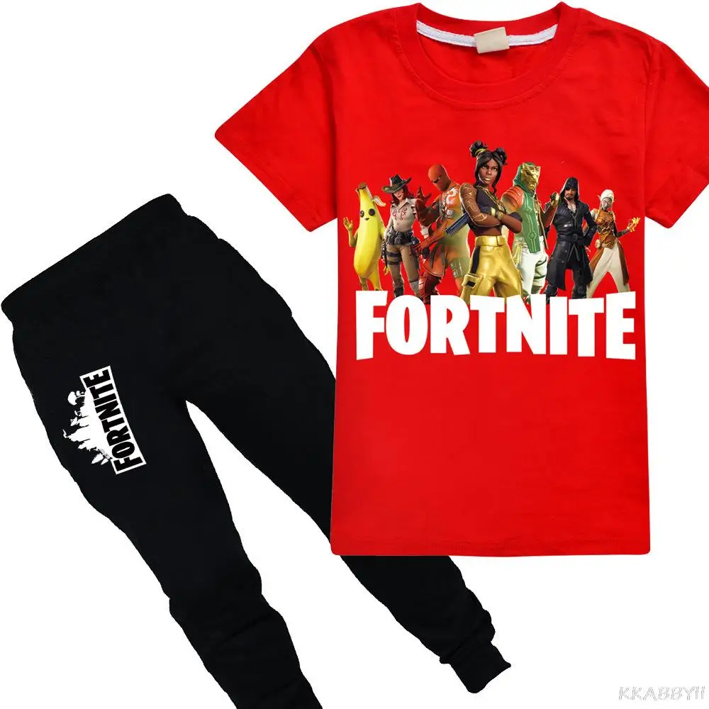 Fortnite Toddler clothing set kids Summer Baby Clothes Set casual sport outfit child anime t shirt +Trousers Suit | Багаж и сумки