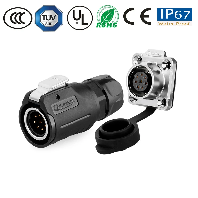 Водонепроницаемый разъем свинцовый кабель розетка M16 8 Pin IP67LED лампа/солнечный IP67