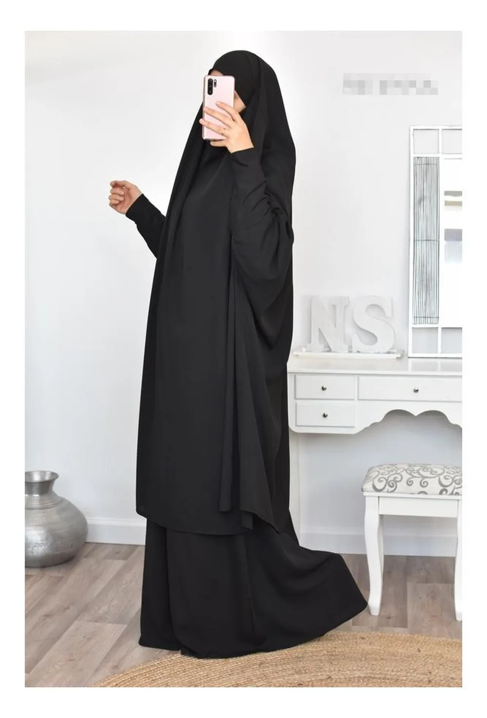 

Eid Muslim Women Hijab Dress Prayer Garment Set Jilbab Namaz Full Cover Ramadan Long Khimar Gown Abayas African Islamic Clothing