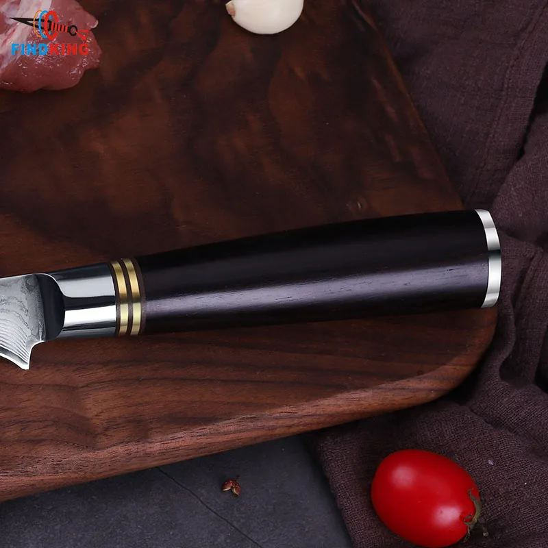 Профессиональный нож FINDKING 6 дюймов с острым Дамасским лезвием деревянной ручкой