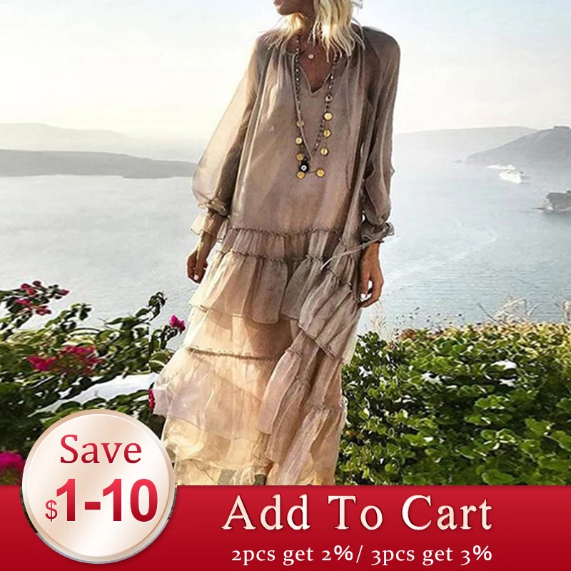 Летнее пляжное миди платье в стиле бохо для путешествий и вечевечерние