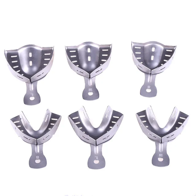 6 pcs Adjustable 6 шт./компл. стоматологический оттискные ложки Регулируемый Нержавеющая сталь автоклавной зубов лоток держатель зубьев стоматологических инструментов Размеры L M S - Цвет: 6 pcs Adjustable