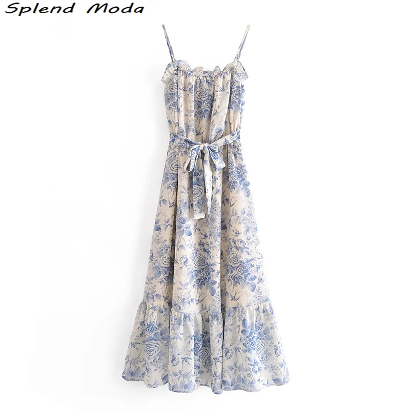 

Женское платье на молнии Splend, Повседневное платье с цветочным принтом и оборками, лето 2021