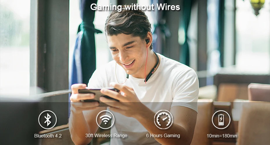 Еще 1 E1020BT eSports Игровые наушники, наушники-вкладыши с Bluetooth с двойным динамическим драйвером 3D стерео