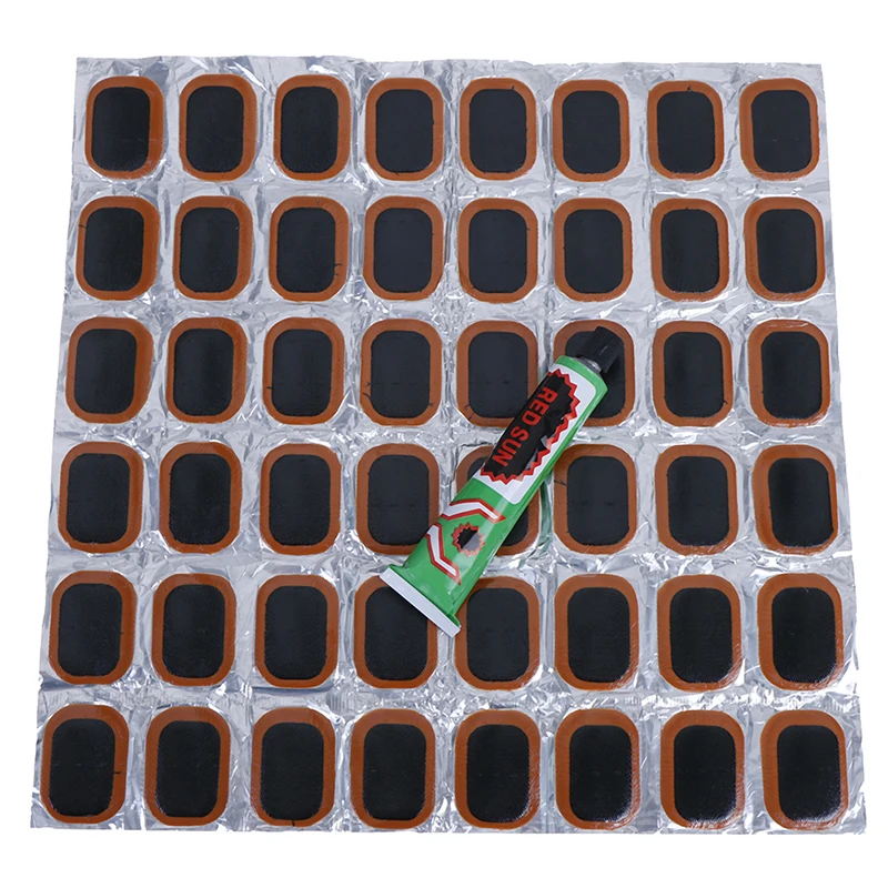 Repair Tools Kits 48 Pcs+1 Glue Round Bicycle Bike Tire Tyre Rubber Patch Piece Cycling Puncture | Спорт и развлечения