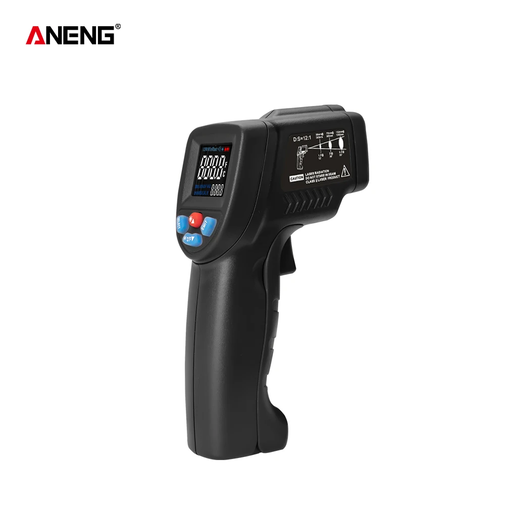 ANENG GM550B+ цифровой инфракрасный термометр, гигрометр, метеостанция, измеритель температуры, измеритель влажности, лазерный термометр - Цвет: Черный