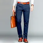 Брюки мужские классические стрейчевые, брендовые деловые штаны, прямые длинные эластичные, большие размеры, 2020