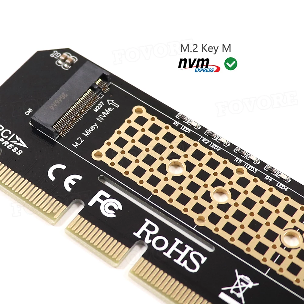 Адаптер M2 PCIe адаптер PCI-e M.2 NVME M Key SSD конвертер PCI express x4 Расширительная карта для
