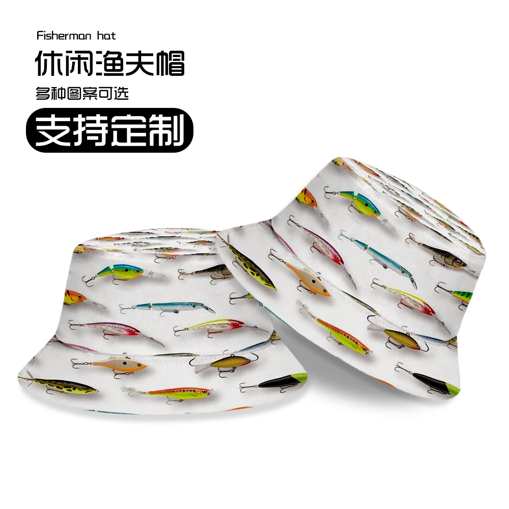 

The New Summer Parent- Child Fisherman Hat Variety Fish Pattern Can Be Customized Pure Cotton