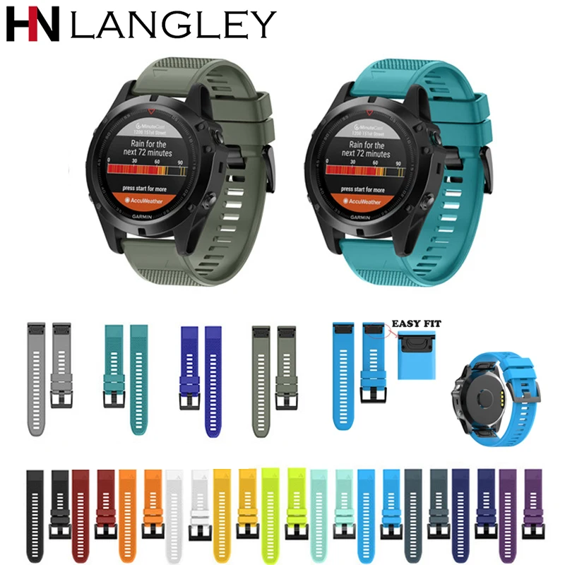 20 22 26 мм Силиконовые Ремешки для наручных часов Quickfit Garmin Fenix 5X5 3HR ремешок для наручных часов Easy fit Release ремешок для forerunner 935 Band