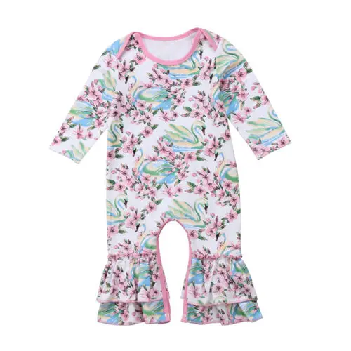 

Emmaaby/комбинезон с цветочным рисунком для новорожденных девочек; Детский комбинезон с длинными рукавами; комплект одежды для детей 0-24 месяце...