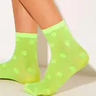 Носки женские в сеточку BKLD, Модные прозрачные неоновые уличные в стиле Харадзюку, пикантные сетчатые в горошек, зеленые, на лето