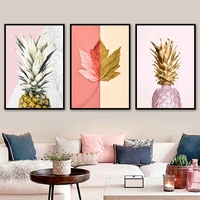 pineapple maple dead leaf minimalist wall art canvas painting nordic posters and prints wall pictures for living room home decor
