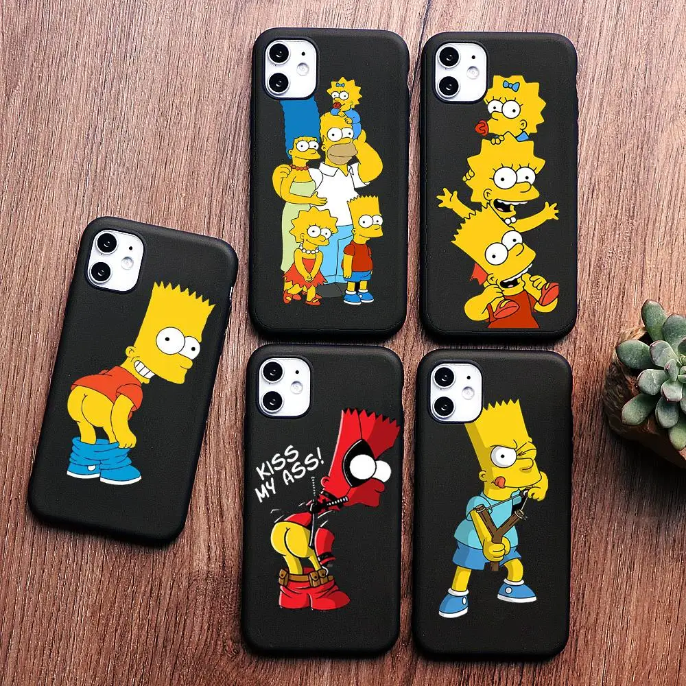 Горячая Распродажа черный мягкий TPU чехол для samsung20 u s10 e s9 s8 plus s7 edge a50 a70 Les Симпсон