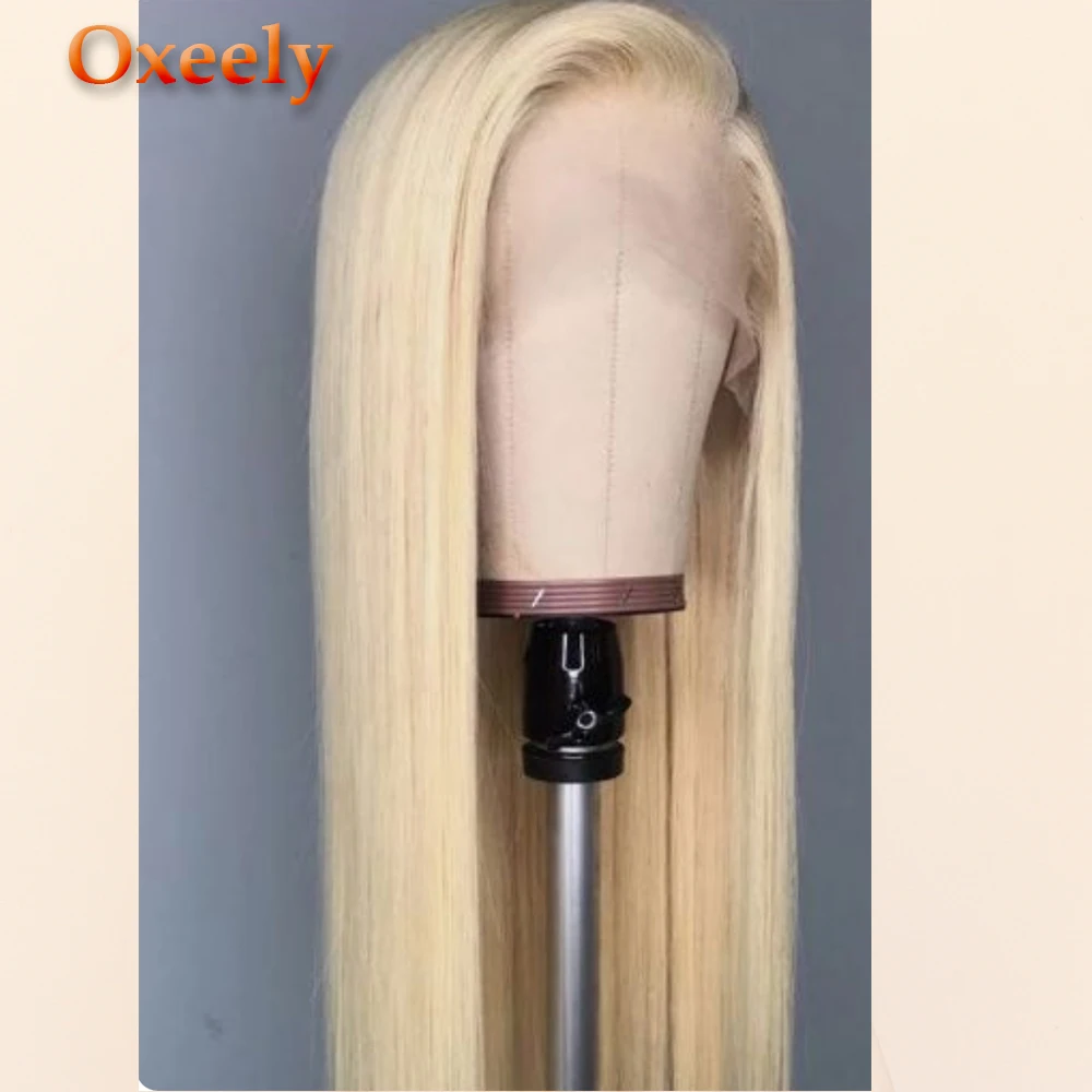 Oxeely#613 длинные прямые волосы кружевные передние парики свободная часть с детскими волосами бесклеевые синтетические кружевные передние парики для черных женщин