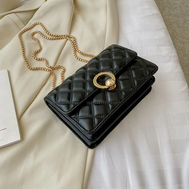 Однотонные Клетчатые Сумки из искусственной кожи на плечо для женщин 2020 модная