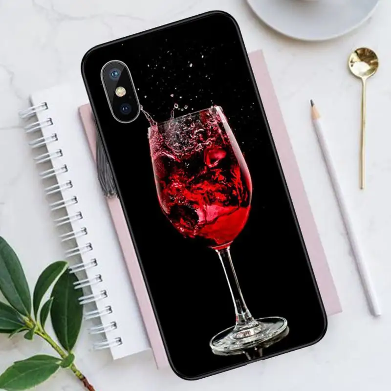

wine glass pattern Phone Case for iPhone 11 12 pro XS MAX 8 7 6 6S Plus X 5S SE 2020 XR Luxury brand shell funda coque