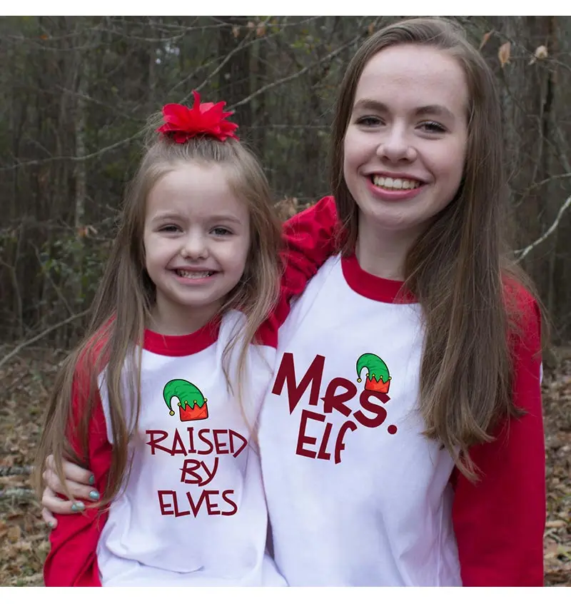 Mr mrs elf elves/Одинаковая одежда для всей семьи с героями мультфильмов на Рождество для папы, мамы, сына, дочки, мамы и меня, Новое поступление комплектов для маленьких детей