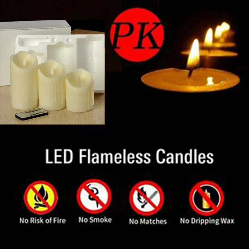 Led Electronic Remote Control Candle Light Wedding Home Decor Lamp Wishing Prayer Paraffin Christmas Party Events Birthday |