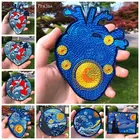 Патчи Prajna с сердцем Ван Гога, патчи для одежды с вышивкой, искусственные Мультяшные волнистые нашивки сделай сам, Аппликации для одежды