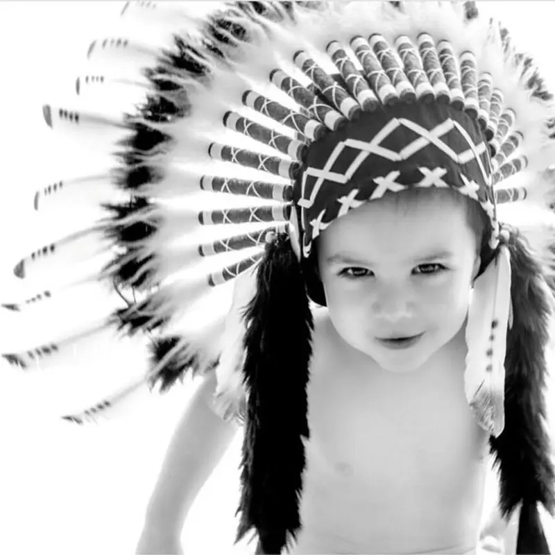 

MOLD Children American Native Indian Feather Headdress Bonnet Costume Hat Photography Prop for Halloween