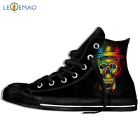 custom logo image printing sneakers shoes men brand skull comfortable canvas breathable walking flat zapatos de mujer outdoor
