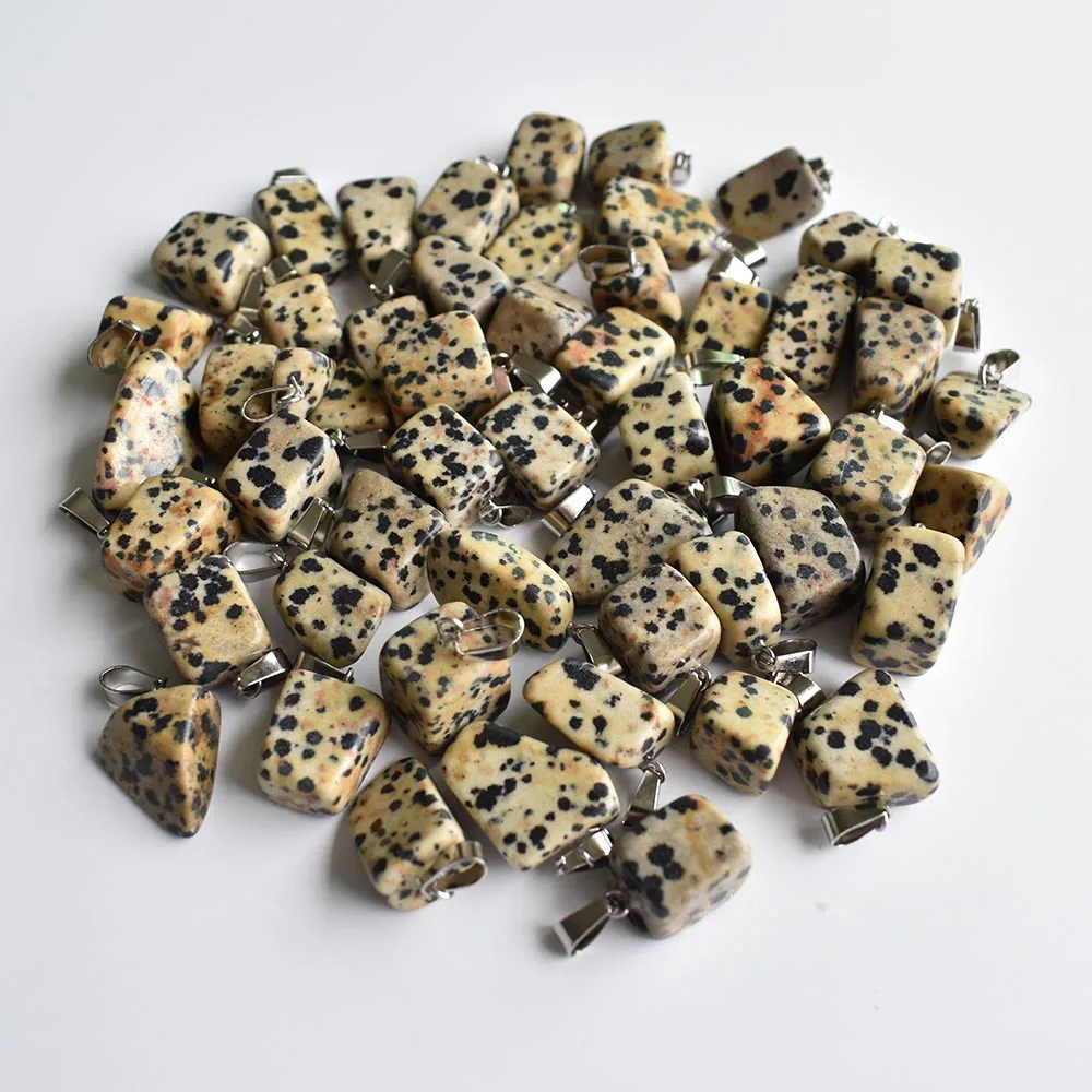 

Fashion good quality natural dalmation stone Irregular charm pendants for jewelry making 50pcs/lot wholesale free