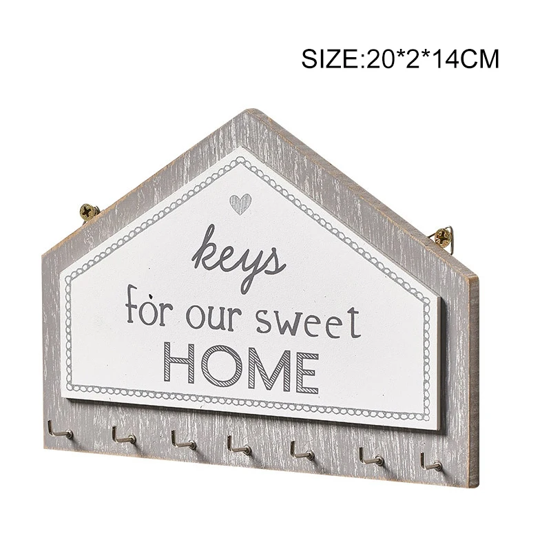 

Wall Hanging Wood Key Hanger Holder Vintage Hallway Home Space Saving Small Bedroom Door Back Home Decorations Coat Hanger
