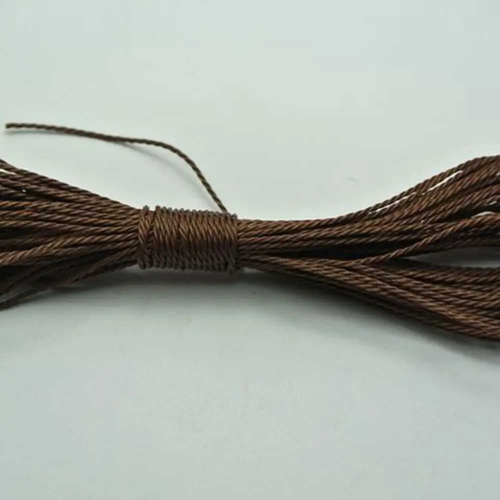 

50 метров, коричневая Вощеная Полиэфирная витая веревка, веревочная леска 1 мм
