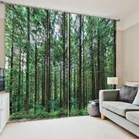 3d tree forest windows curtains thicken for living room bedroom decorative kitchen curtains drapes treatments customize dropship