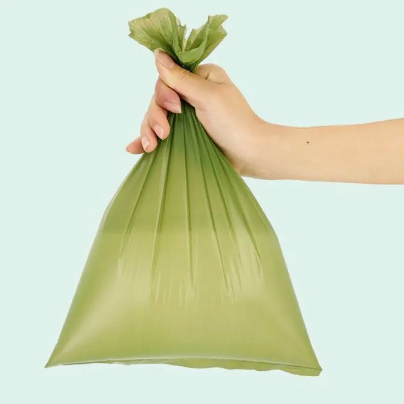 8 rolls / 120 pieces of green plastic garbage bags thickened pet dog cat durable cleaning |