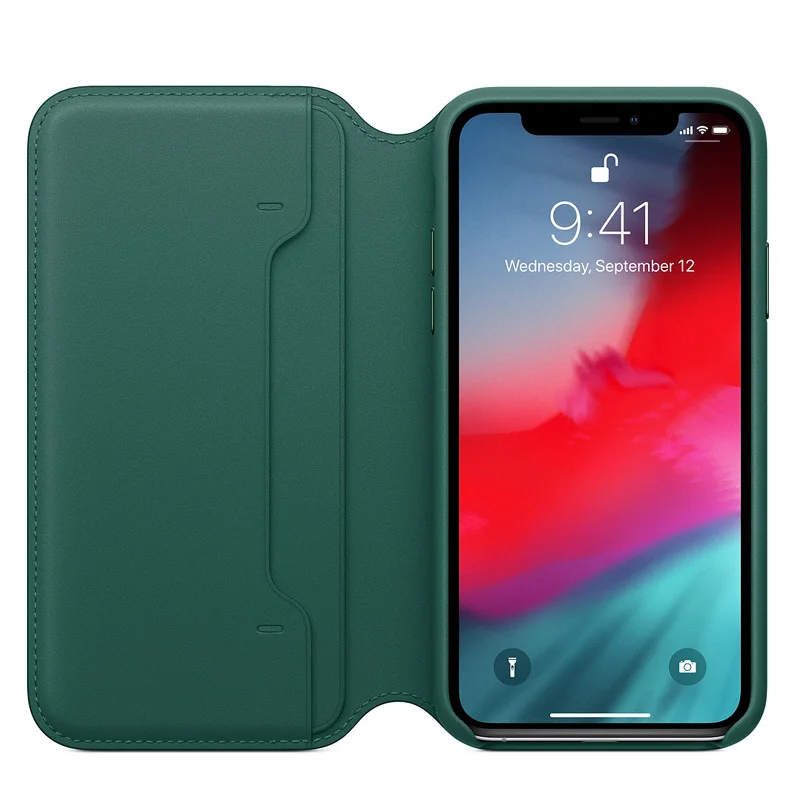 Оригинальный Официальный Кожаный чехол книжка для IPhone 11 Pro/11 Pro Max настоящая 1:1