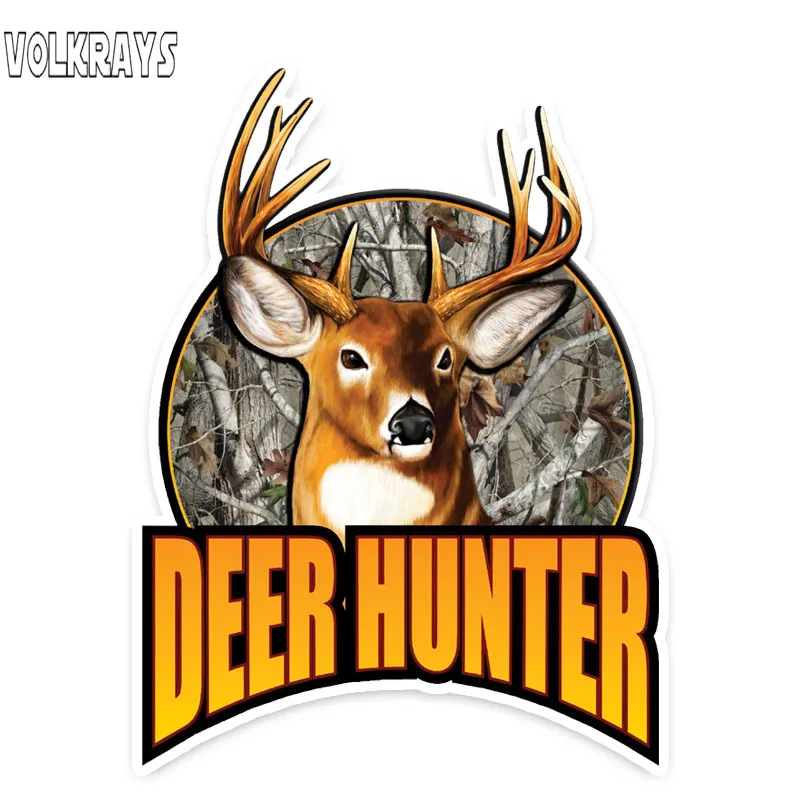 Автомобильная наклейка Volkrays персональная с оленем Охотничьи аксессуары